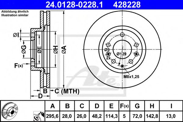ATE 24012802281 Тормозные диски для MAZDA CX-7