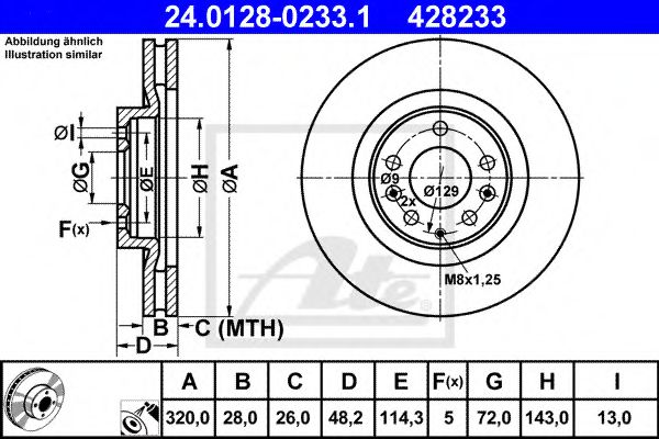 ATE 24012802331 Тормозные диски для MAZDA CX-9