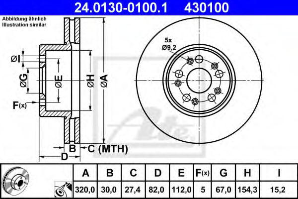 ATE 24013001001 Тормозные диски для MERCEDES-BENZ CL-CLASS