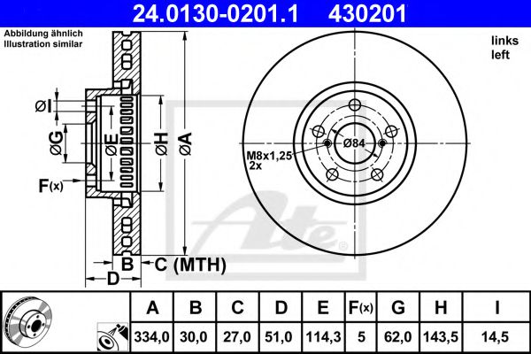 ATE 24013002011 Тормозные диски для LEXUS GS