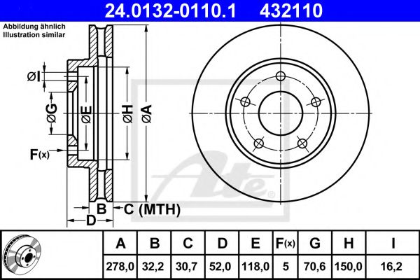 ATE 24013201101 Тормозные диски для PONTIAC TRANS SPORT