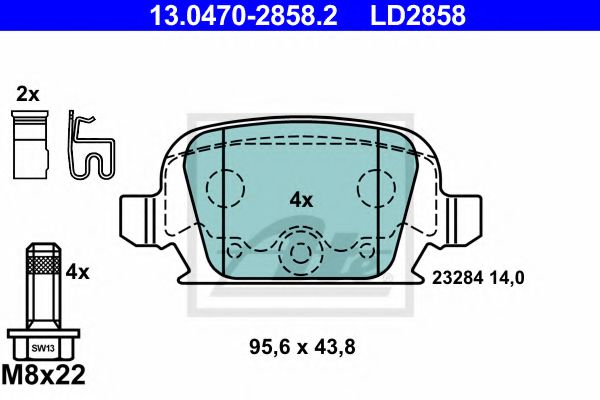 ATE 13047028582 Тормозные колодки для OPEL TIGRA TwinTop