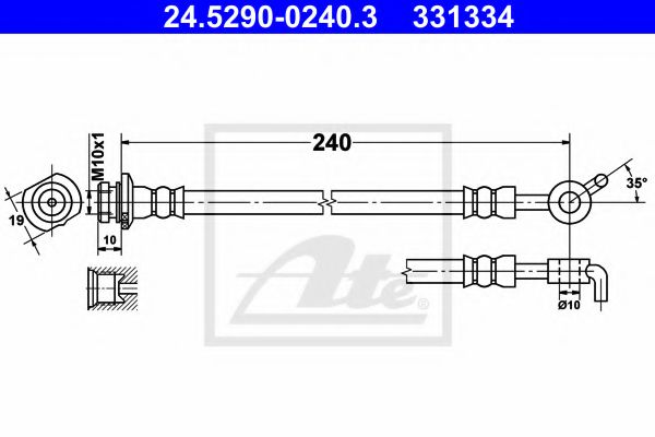 ATE 24529002403 Тормозной шланг для NISSAN X-TRAIL