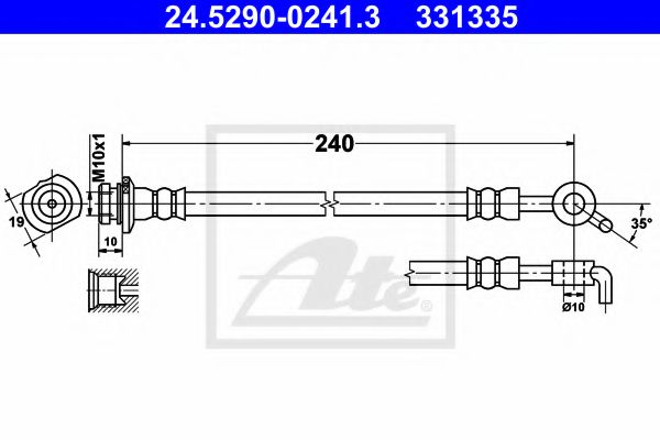 ATE 24529002413 Тормозной шланг для NISSAN X-TRAIL