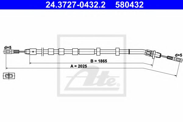 ATE 24372704322 Трос ручного тормоза для MERCEDES-BENZ M-CLASS