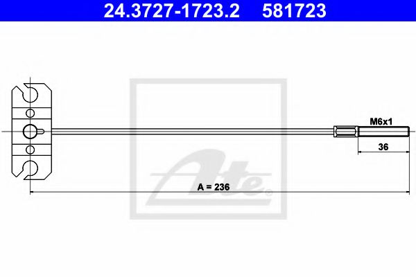 ATE 24372717232 Трос ручного тормоза для NISSAN X-TRAIL
