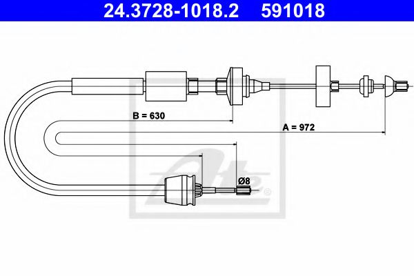 ATE 24372810182 Трос, управление сцеплением  ATE 24372810182 Трос, управление сцеплением