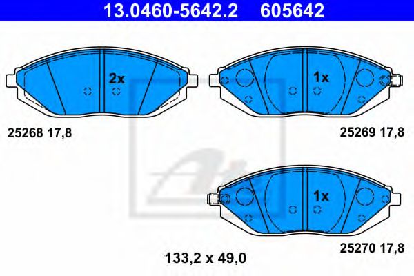 ATE 13046056422 Тормозные колодки ATE для CHEVROLET