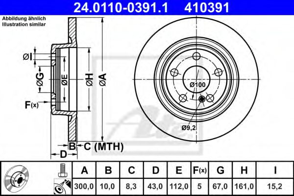 ATE 24011003911 Тормозные диски для MERCEDES-BENZ SLC