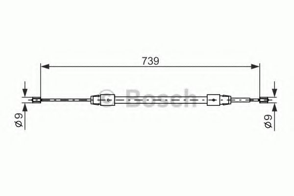 BOSCH 1987477691 Трос ручного тормоза для MERCEDES-BENZ A-CLASS