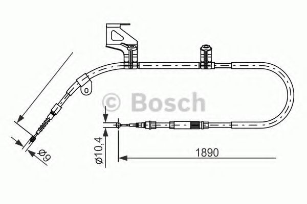 BOSCH 1987477803 Трос ручного тормоза BOSCH для VOLKSWAGEN