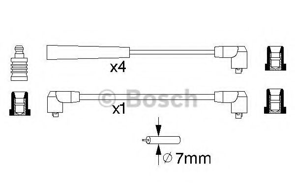 0 986 356 758 BOSCH Комплект проводов зажигания 0 986 356 758 BOSCH Комплект проводов зажигания