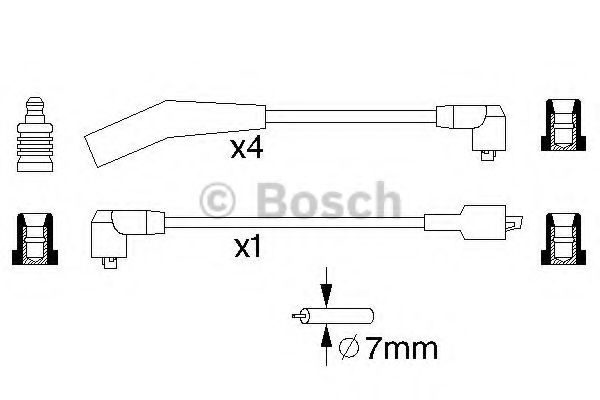 0 986 357 094 BOSCH Комплект проводов зажигания 0 986 357 094 BOSCH Комплект проводов зажигания