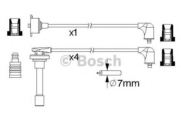 0 986 357 173 BOSCH Комплект проводов зажигания 0 986 357 173 BOSCH Комплект проводов зажигания