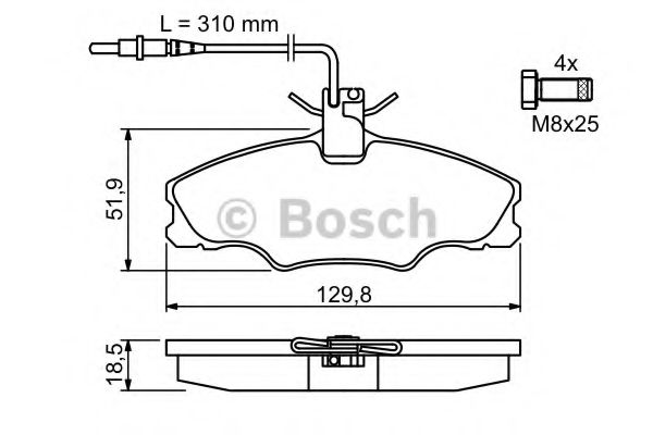 BOSCH 0986424227 Тормозные колодки BOSCH для PEUGEOT