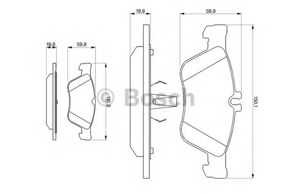 BOSCH 0986424234 Комплект тормозных колодок, дисковый тормоз 