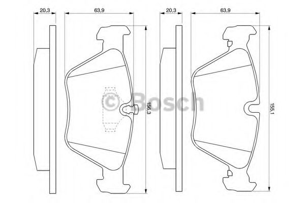 BOSCH 0986424400 Комплект тормозных колодок, дисковый тормоз 