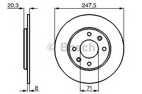 BOSCH 0986478371 Тормозные диски BOSCH 