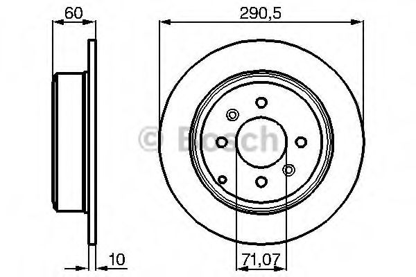 BOSCH 0986478877 Тормозные диски BOSCH для PEUGEOT