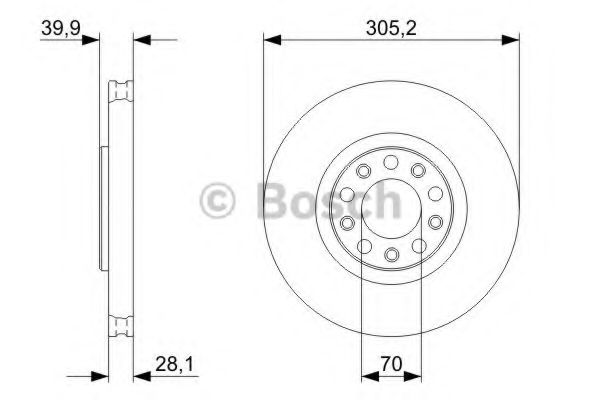 BOSCH 0986479293 Тормозные диски BOSCH для ALFA ROMEO