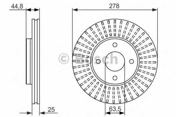 BOSCH 0986479637 Тормозные диски BOSCH для FORD