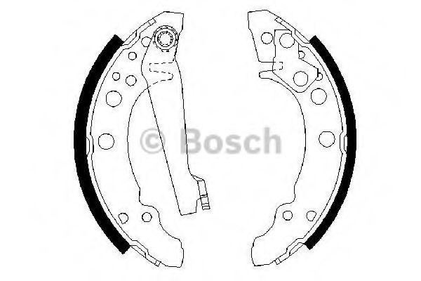 BOSCH 0986487002 Ремкомплект барабанных колодок для SEAT