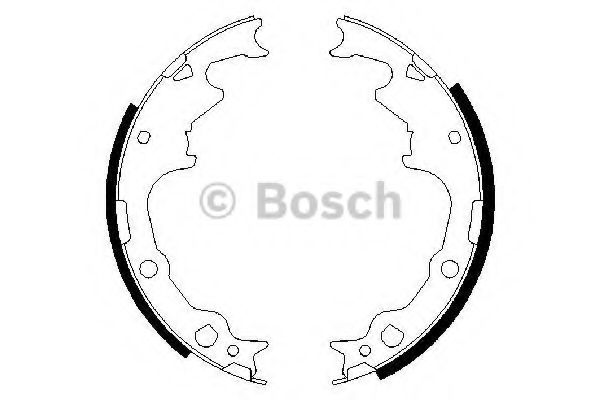 BOSCH 0986487396 Ремкомплект барабанных колодок BOSCH для CHRYSLER