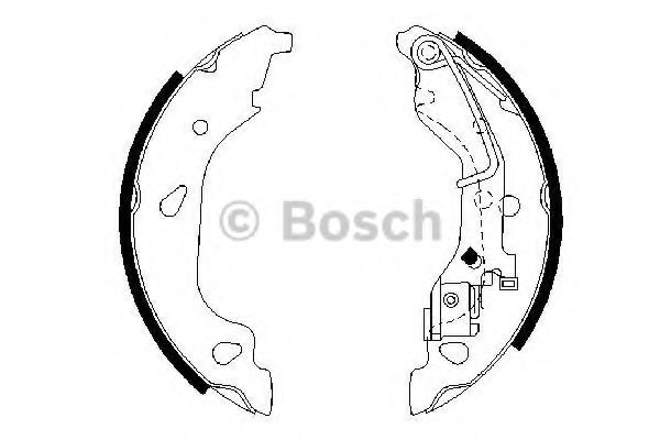 BOSCH 0986487596 Ремкомплект барабанных колодок BOSCH для FIAT