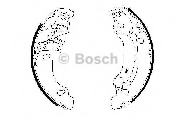 BOSCH 0986487669 Ремкомплект барабанных колодок BOSCH для FIAT