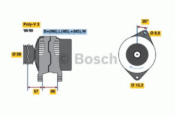 BOSCH 0986038871 Генератор BOSCH 0986038871 Генератор