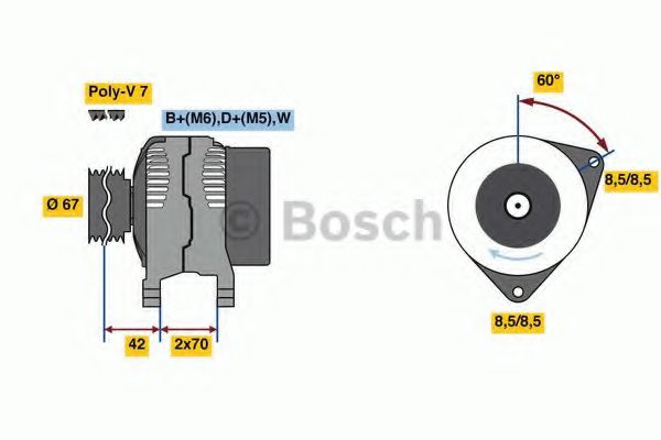 BOSCH 0986080830 Генератор 