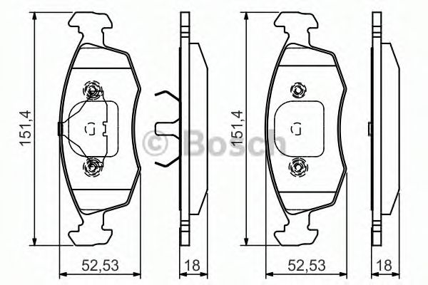 BOSCH 0986495043 Комплект тормозных колодок, дисковый тормоз  BOSCH 0986495043 Комплект тормозных колодок, дисковый тормоз
