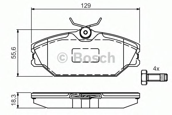 BOSCH 0986495049 Комплект тормозных колодок, дисковый тормоз  BOSCH 0986495049 Комплект тормозных колодок, дисковый тормоз