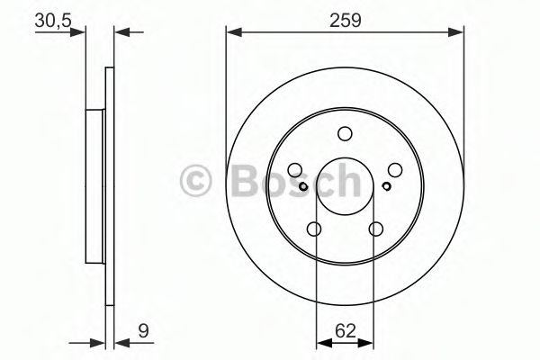 BOSCH 0986479765 Тормозные диски для TOYOTA