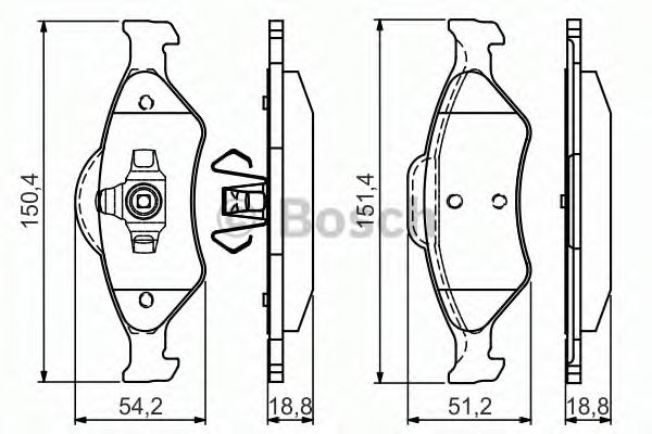 BOSCH 0986495019 Комплект тормозных колодок, дисковый тормоз  BOSCH 0986495019 Комплект тормозных колодок, дисковый тормоз