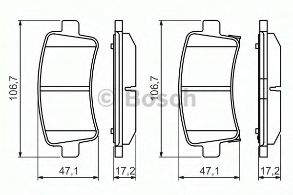 BOSCH 0986494494 Тормозные колодки BOSCH для SAAB