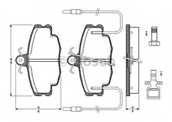 BOSCH 0986TB2075 Комплект тормозных колодок, дисковый тормоз  BOSCH 0986TB2075 Комплект тормозных колодок, дисковый тормоз