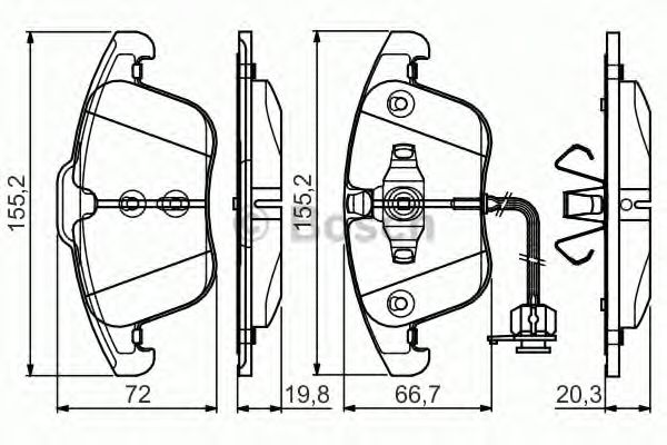 BOSCH 0986495129 Комплект тормозных колодок, дисковый тормоз  BOSCH 0986495129 Комплект тормозных колодок, дисковый тормоз