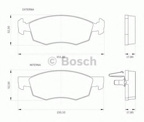 BOSCH 0986BB0250 Тормозные колодки и сигнализаторы для FIAT DOBLO Cargo (223) 1.8 Flexfuel BOSCH 0986BB0250 Тормозные колодки и сигнализаторы для FIAT DOBLO Cargo (223) 1.8 Flexfuel