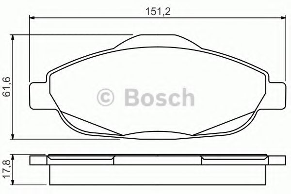 BOSCH 0986495266 Тормозные колодки BOSCH для PEUGEOT 308