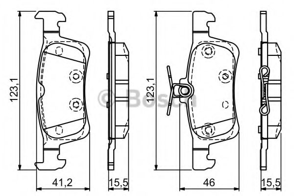 BOSCH 0986494715 Тормозные колодки BOSCH для PEUGEOT 308