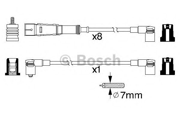 0 986 356 334 BOSCH Комплект проводов зажигания 0 986 356 334 BOSCH Комплект проводов зажигания