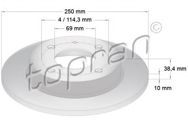 TOPRAN 407960 Тормозные диски для SMART