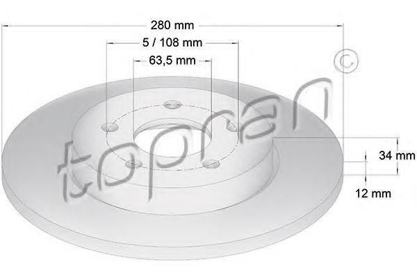 TOPRAN 301957 Тормозные диски TOPRAN для FORD