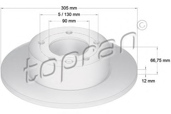 TOPRAN 207071 Тормозные диски TOPRAN для OPEL