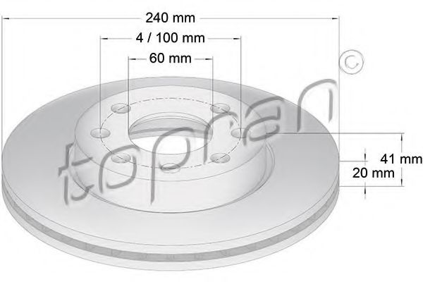 TOPRAN 206121 Тормозные диски TOPRAN для OPEL