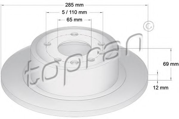 TOPRAN 200949 Тормозные диски TOPRAN для OPEL