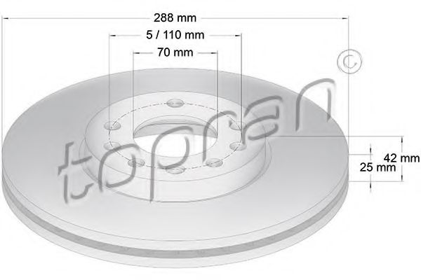 TOPRAN 205521 Тормозные диски TOPRAN для OPEL