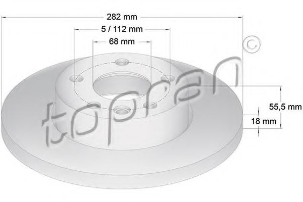 TOPRAN 108507 Тормозные диски TOPRAN для VOLKSWAGEN