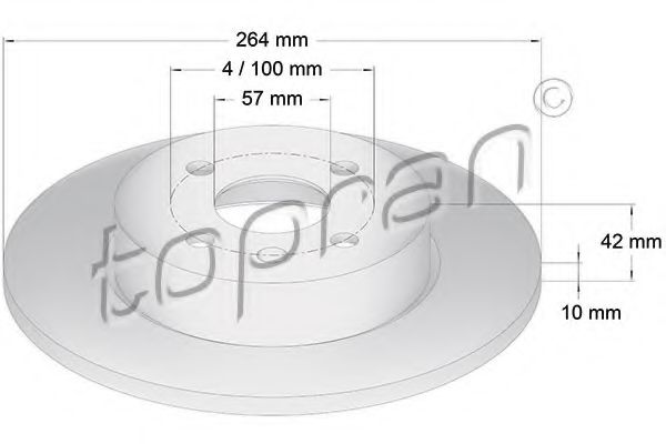 TOPRAN 206860 Тормозные диски TOPRAN для OPEL